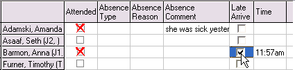Attendance window - late arrive