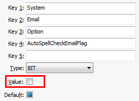 AutoSpellCheckEmailFlag configuration setting