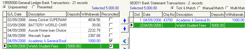 Bank Reconciliation window (cut down)