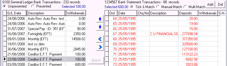 Bank Reconciliation window (cut down)