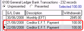 Bank Reconciliation window (cut down)