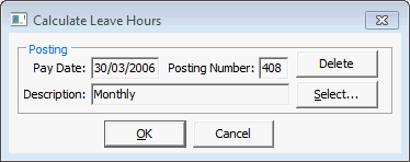 Calculate Leave Hours window