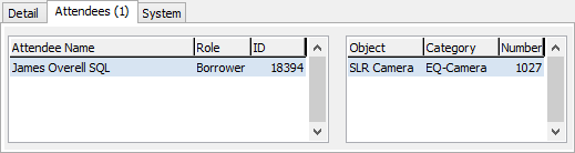 Calendar - Attendees sub-tab