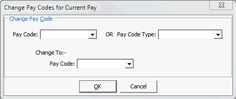 Change Pay Codes for Current Pay window