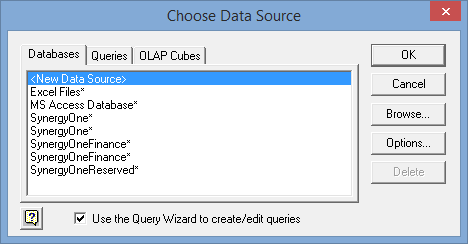 Choose Data Source window