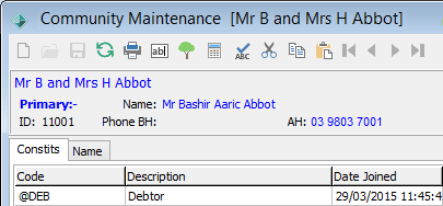 Community Maintenance - Constits tab (cut down)