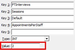 Configuration File Maintenance (AppointmentsPerStaff)