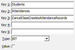 Configuration File Maintenance (CancelClassCreatesAttendanceRecords)