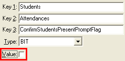 Configuration File Maintenance (ConfirmStudentsPresentPromptFlag)