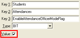Configuration File Maintenance (EnableAttendanceOfficerModeFlag)