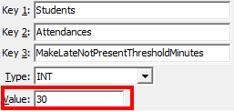 Configuration File Maintenance (MakeLateNotPresentThresholdMinutes)