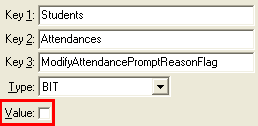 Configuration File Maintenance (ModifyAttendancePromptReasonFlag)
