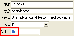 Configuration File Maintenance (OverlayNonAttendReasonThresholdMinutes)