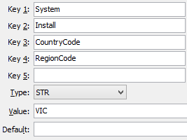 Configuration File Maintenance (RegionCode)