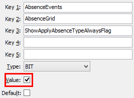 Configuration File Maintenance (ShowApplyAbsenceTypeAlwaysFlag)
