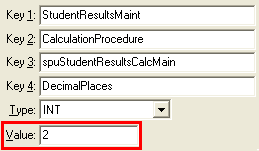 Configuration File Maintenance (spuStudentResultsCalcMain)