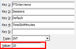 Configuration File Maintenance (TimeSlotMinutes)