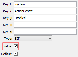 Configuration File Maintenance - ActionCentreEnabled configuration setting