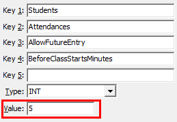 Configuration File Maintenance - BeforeClassStartsMinutes