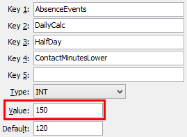 Configuration File Maintenance - ContactMinutesLower