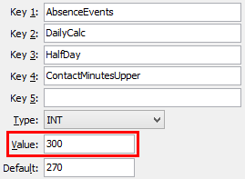 Configuration File Maintenance - ContactMinutesUpper