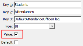 Configuration File Maintenance - DefaultAttendanceOfficerFlag configuration setting