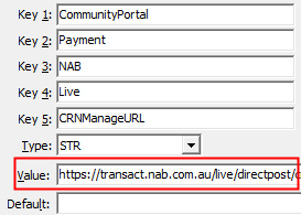Configuration File Maintenance - Live,CRNManageURL