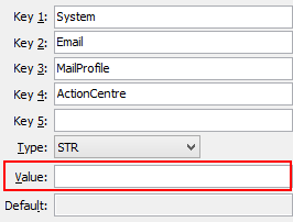 Configuration File Maintenance - MailProfileActionCentre configuration setting