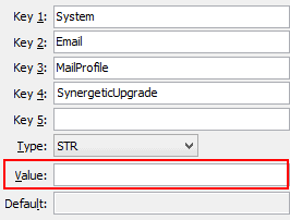 Configuration File Maintenance - MailProfileSynergeticUpgrade configuration setting