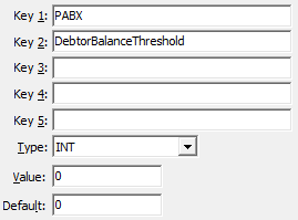 Configuration File Maintenance - PABX DebtorBalanceThreshold configuration setting