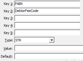 Configuration File Maintenance - PABX DebtorFeeCode configuration setting