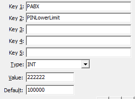 Configuration File Maintenance - PABX PINLowerLimit configuration setting