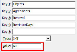 Configuration File Maintenance - ReminderDays configuration setting