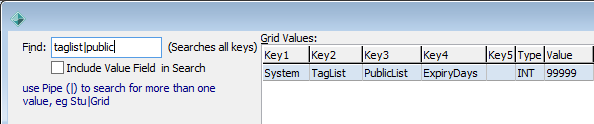 Configuration File Maintenance - Taglist Public Expiry setting