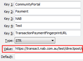 Configuration File Maintenance - Test,TransactionPaymentFingerprintURL