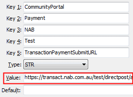 Configuration File Maintenance - Test,TransactionPaymentSubmitURL