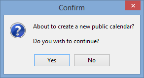 Confirm (create new public calendar)