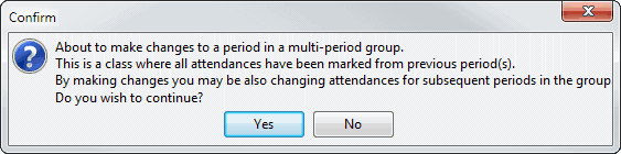Confirm (reversing subsequent multi-period, attendance maintenance)