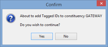 Confirm - About to add Tagged IDs to constituency