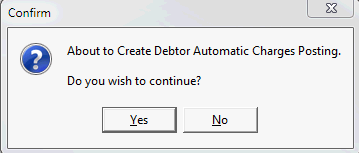Confirm - About to Create Debtor Automatic Charges Posting