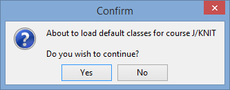 Confirm - About to load default classes for course