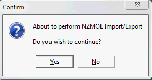 confirm - about to perform nzmoe import export
