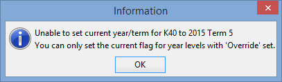 Confirm - About to set the system current Year/Term