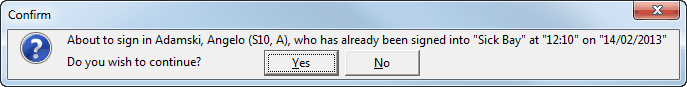 Confirm - About to sign in to sick bay (cut down)