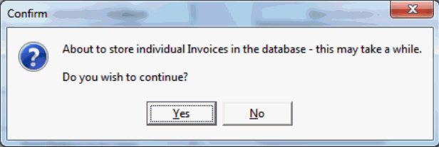 COnfirm - about to store individual invoices in the database