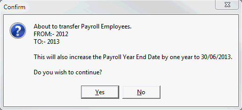 Confirm create new payroll year window