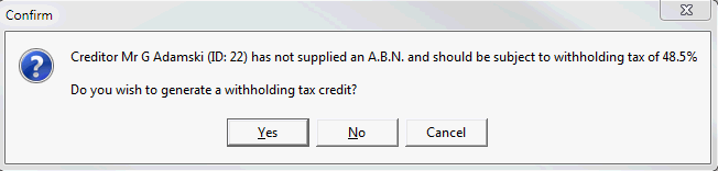 Confirm window