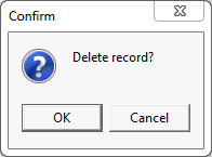 Confirm - Delete record