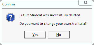 Confirm - Future Student deleted