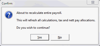 Confirm - Recalculate current pay window